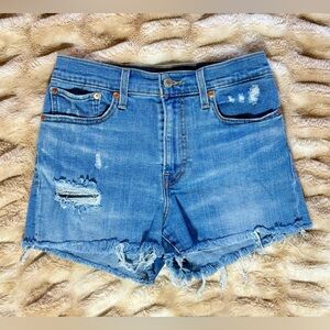 Levi Strauss - Casual Distressed Blue Denim Jean Shorts